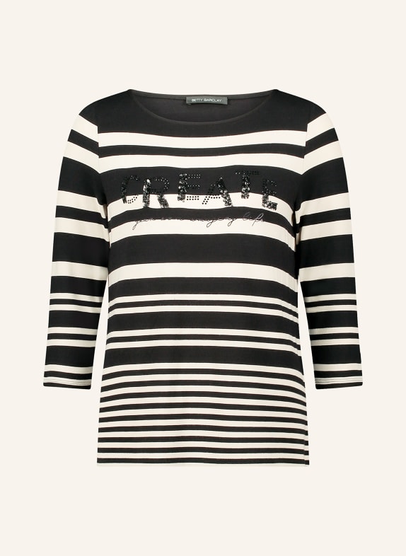 Betty Barclay Shirt with 3/4 sleeves and sequins BLACK / BEIGE