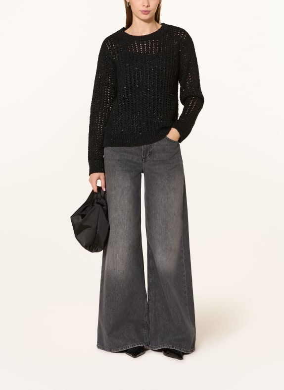 Betty Barclay Pullover mit Pailletten SCHWARZ