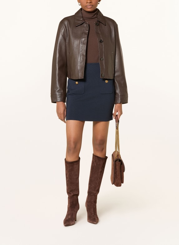 LAUREN RALPH LAUREN gebreide rok DONKERBLAUW