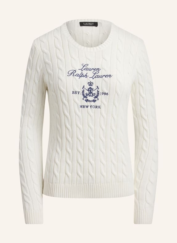 LAUREN RALPH LAUREN pull-over BLANC / BLEU FONCÉ