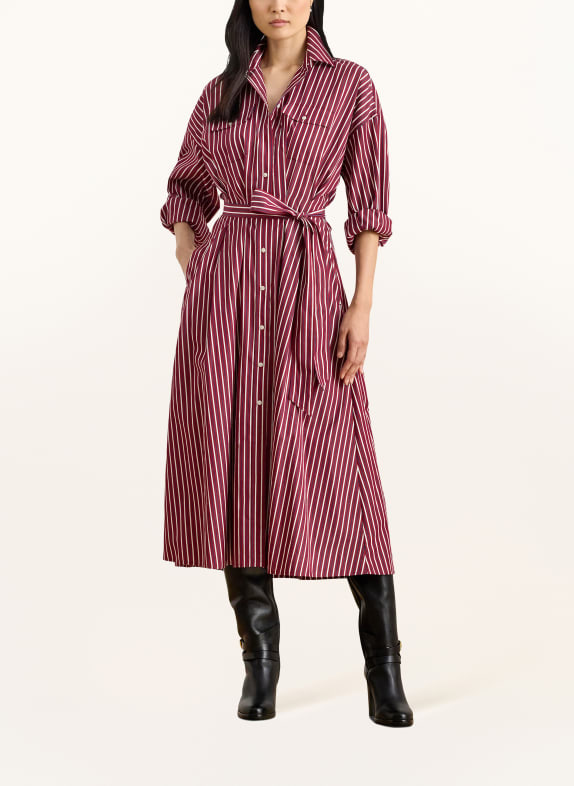 LAUREN RALPH LAUREN shirt dress DARK RED / DARK BLUE / WHITE