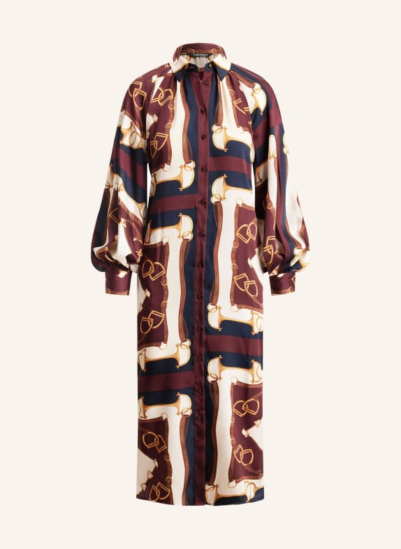 LAUREN RALPH LAUREN Sukienka koszulowa CIEMNOCZERWONY / KREMOWY / GRANATOWY