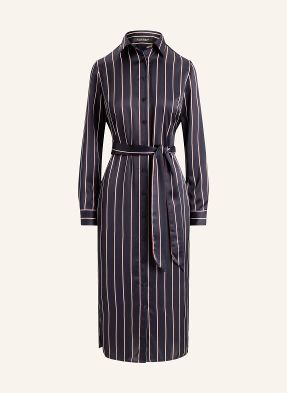 LAUREN RALPH LAUREN Satin shirt dress DARK BLUE / DARK RED / WHITE