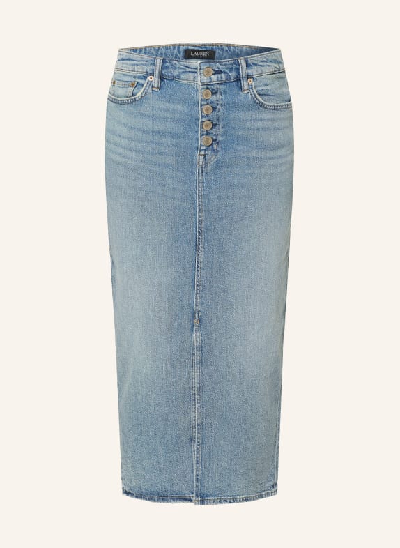 LAUREN RALPH LAUREN džínová sukně TMAVĚ MODRÁ