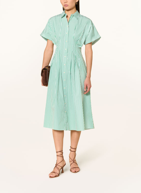 LAUREN RALPH LAUREN Košilové šaty ZELENÁ / BÍLÁ