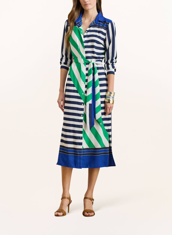 LAUREN RALPH LAUREN shirt dress DARK BLUE / GREEN / WHITE