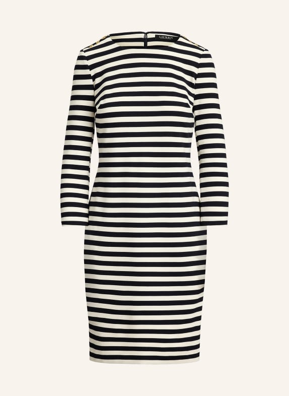 LAUREN RALPH LAUREN Sukienka z dżerseju z rękawami 3/4 GRANATOWY / KREMOWY