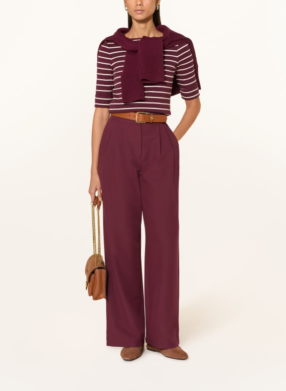 LAUREN RALPH LAUREN T-shirt DONKERROOD / CRÈME