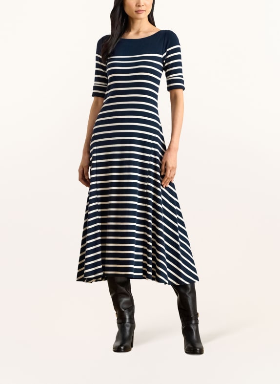 LAUREN RALPH LAUREN Jerseykleid DUNKELBLAU / CREME