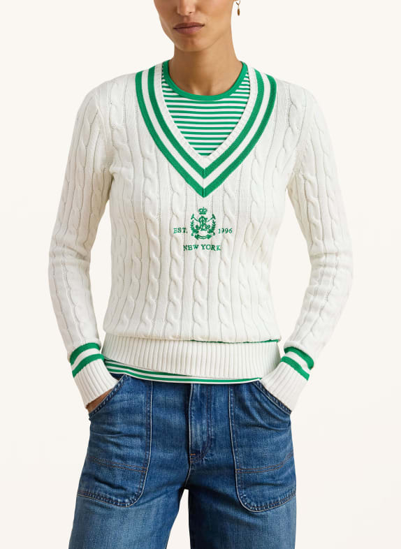 LAUREN RALPH LAUREN trui WIT / GROEN