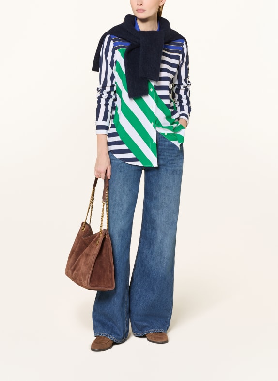 LAUREN RALPH LAUREN overhemdblouse BLAUW / GROEN / WIT