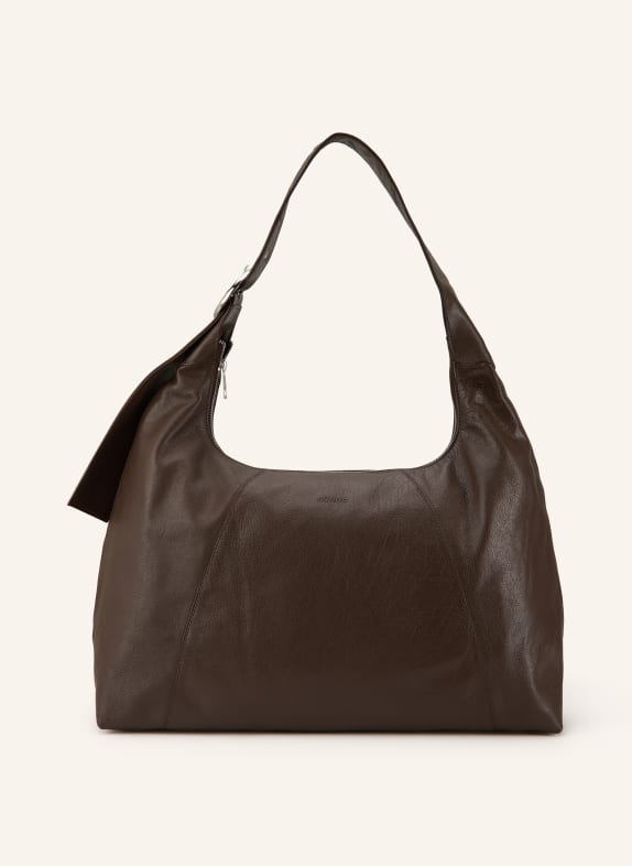 NÚNOO Torba na ramię MAXI DANDY BUCKLE MOUNTAIN CIEMNOBRĄZOWY / SREBRNY