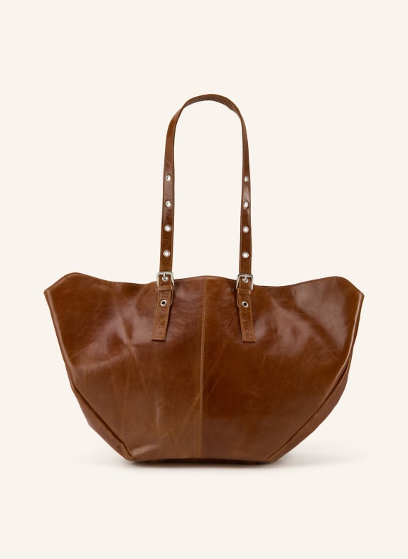 NÚNOO NORA MEGAH shopper bag with pouch BROWN / SILVER