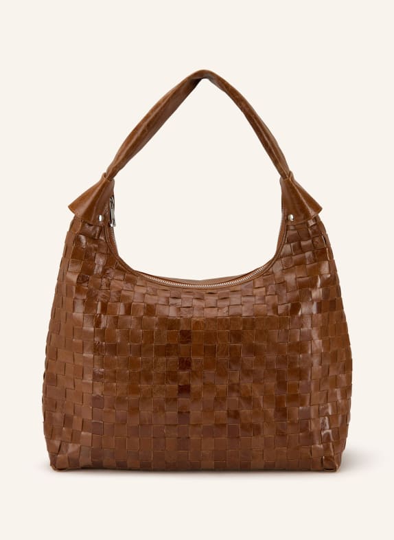 NÚNOO Torba na ramię BIG DANDY BRAIDED MEGAH BRĄZOWY / SREBRNY