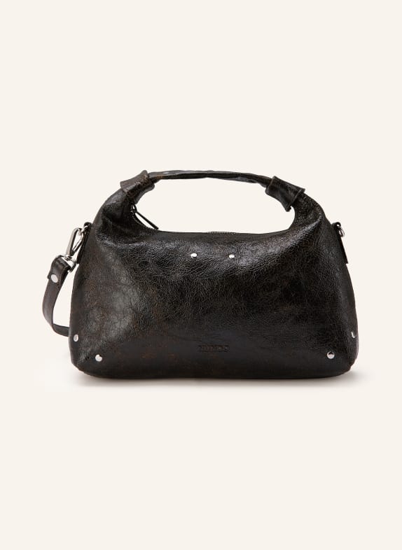 NÚNOO DANDY PÉLÉ handbag with studs BLACK / LIGHT BROWN