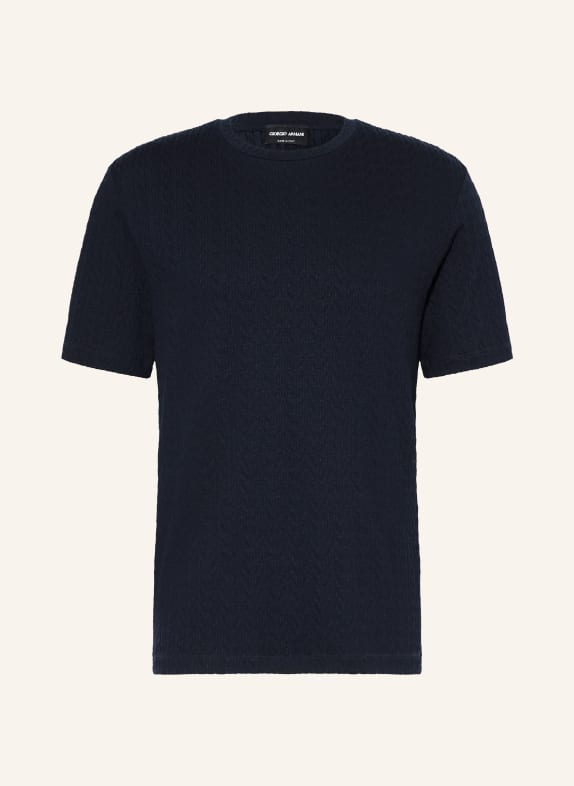 GIORGIO ARMANI Strickshirt DUNKELBLAU