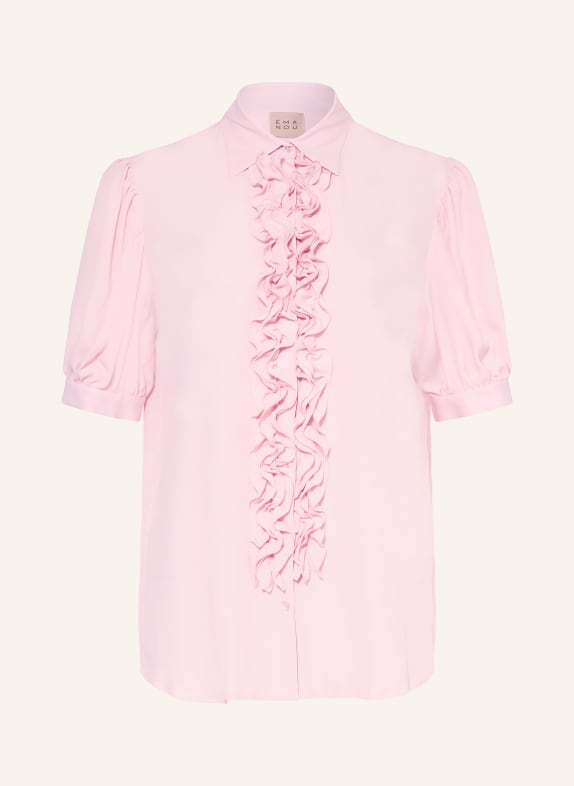 ÉMANOU SHIRLEY shirt blouse with silk and ruffles ROSE