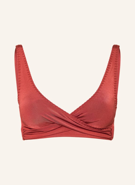 watercult Bustier-Bikini-Top CRAFTED ESSENTIALS in Wickeloptik DUNKELROT
