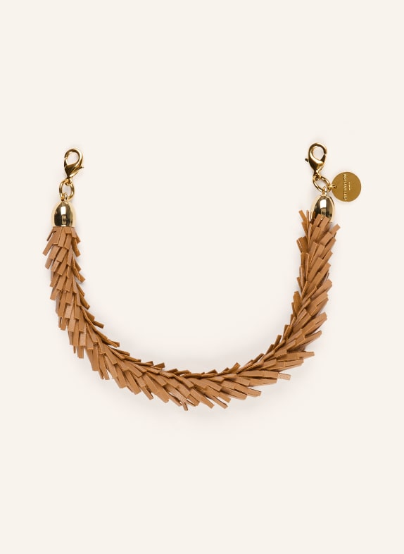 CHEEKY CHAIN MUNICH Łańcuszek do smartfona CAPRI w stylu skórzanym CAMELOWY