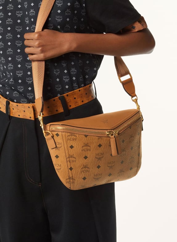 MCM Schoudertas DIAMOND 3D COGNAC