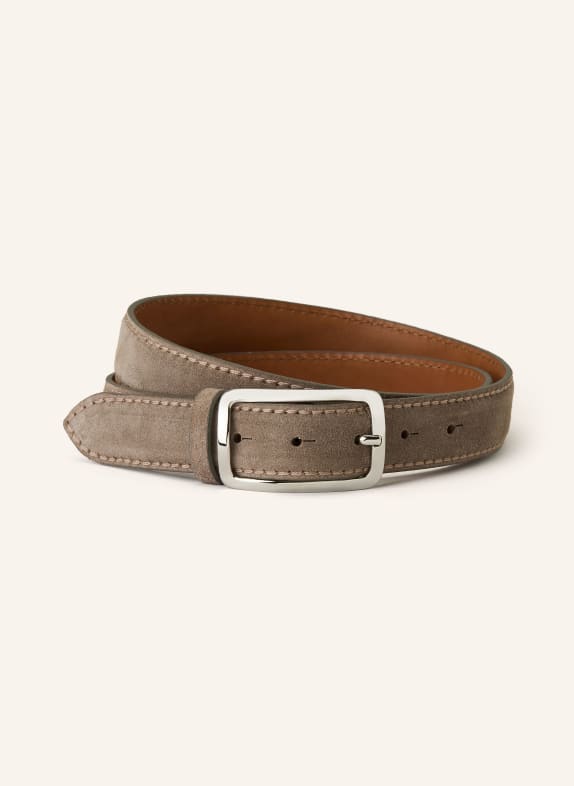 Reptile's House leather belt TAUPE / SILVER