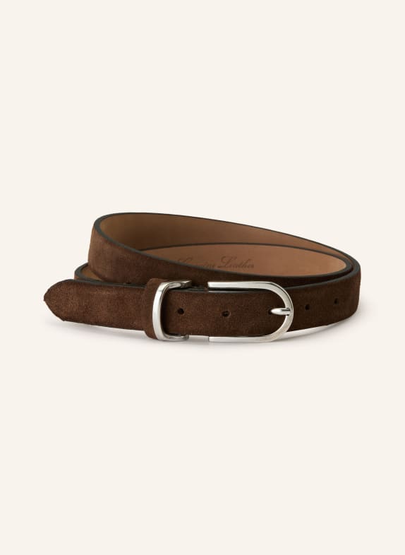 Reptile's House leather belt DARK BROWN / SILVER