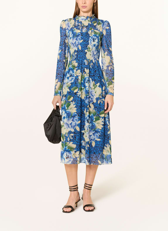 Rich & Royal Sukienka z siateczki NIEBIESKI / JASNOŻÓŁTY / BIAŁY