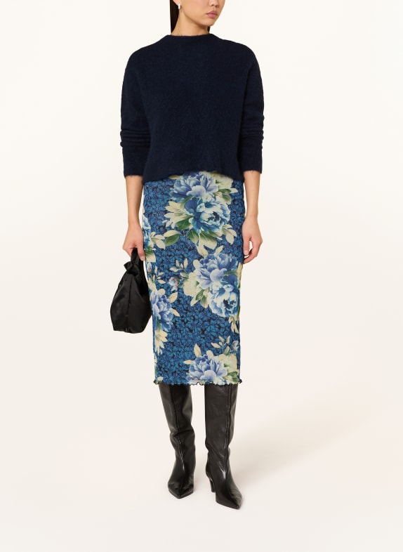 Rich & Royal Mesh-rok BLAUW / LICHTGEEL / WIT