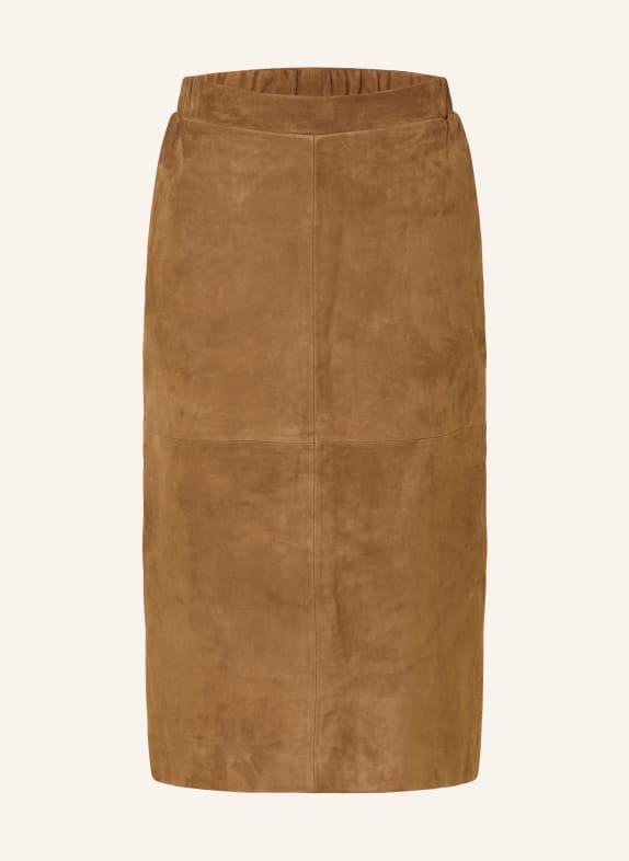 Rich & Royal kožená sukně HNĚDÁ