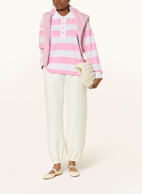 Rich & Royal rugbyshirt ROZE / WIT