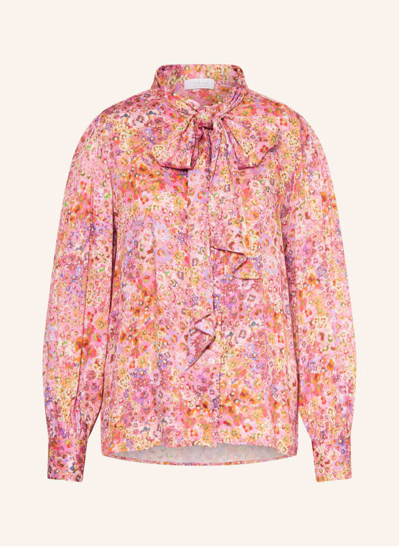 Rich & Royal Blouse with detachable bow tie PINK / DARK PURPLE / ORANGE