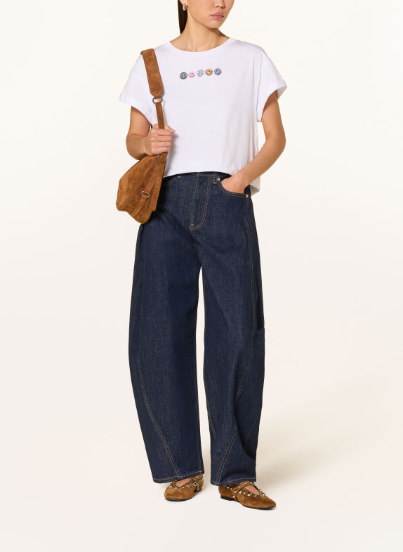 Rich & Royal T-shirt met sierstenen WIT