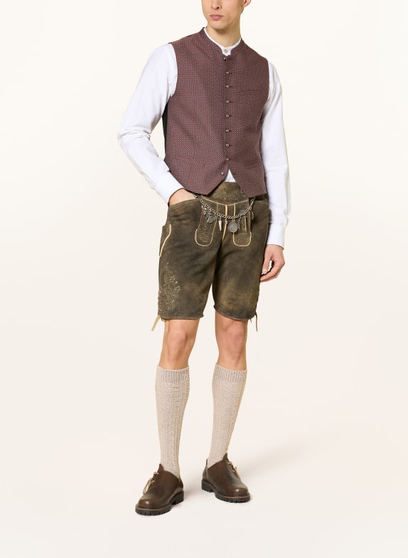 OSTARRICHI Traditionele lederhose LUDWIG MARRON FONCÉ