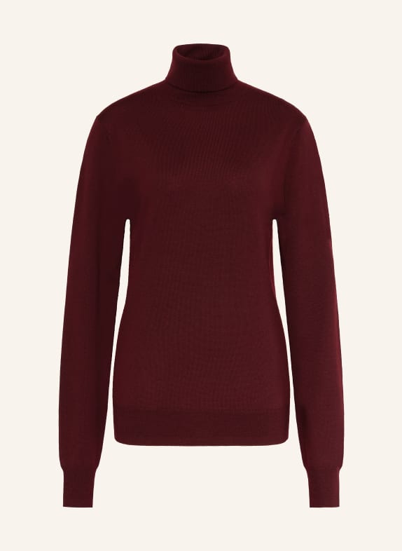 The Frankie Shop Sweter z golfem EVE CIEMNOCZERWONY