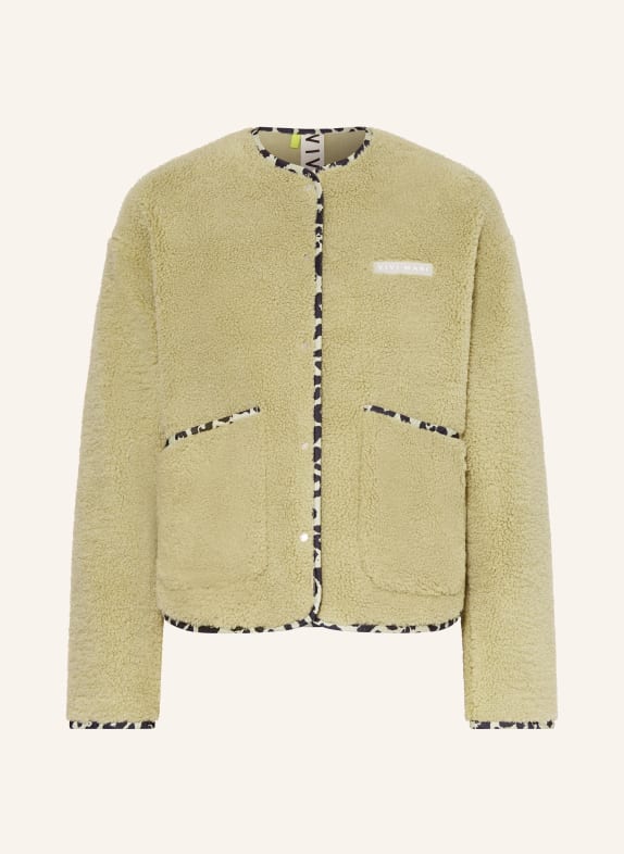 VIVI MARI teddy fur jacket LIGHT GREEN