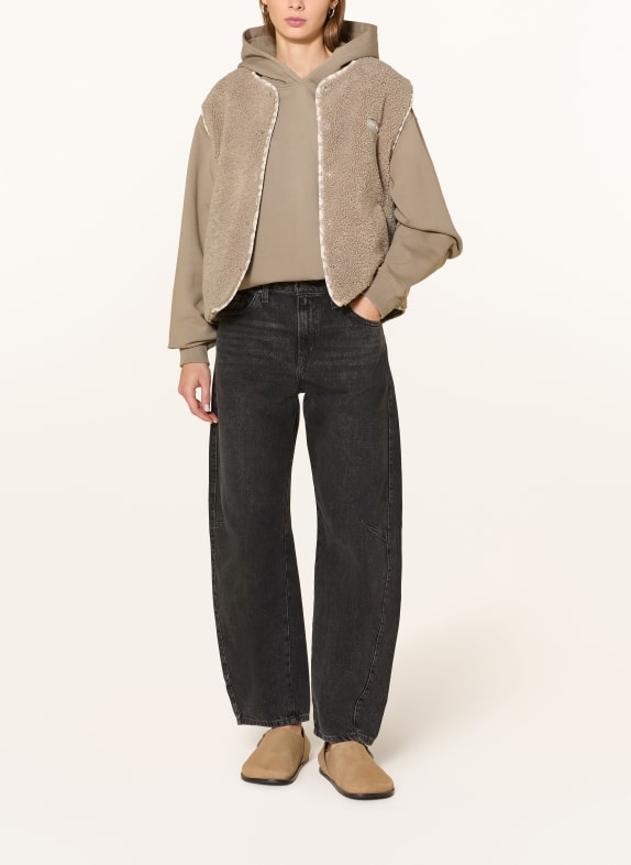 VIVI MARI Teddyfell-Weste TAUPE