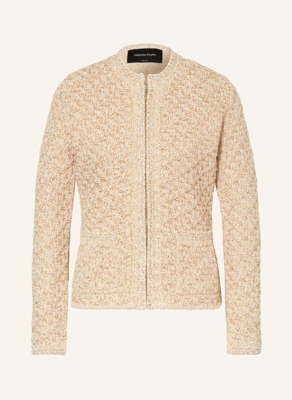FABIANA FILIPPI Cardigan with sequins CREAM / GOLD