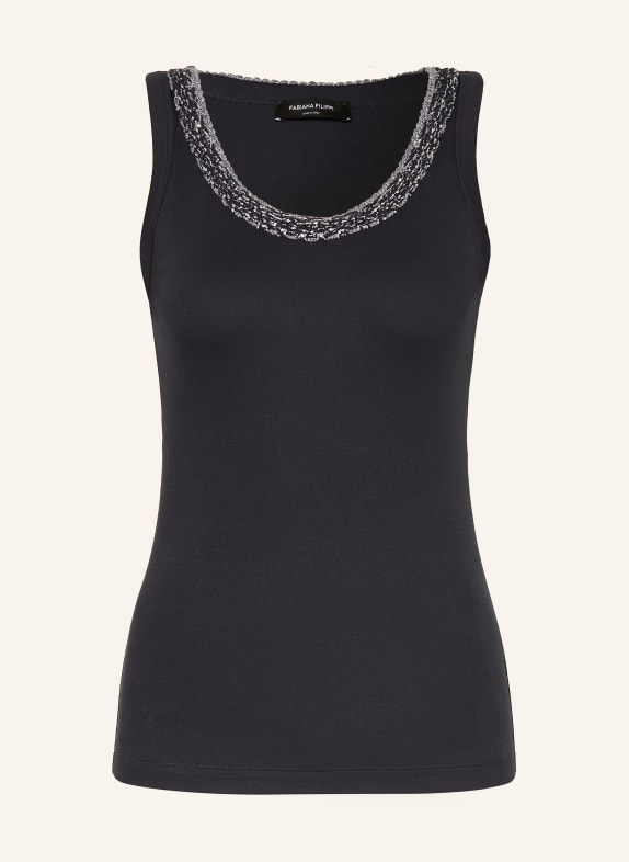 FABIANA FILIPPI Top mit Pailletten DUNKELBLAU