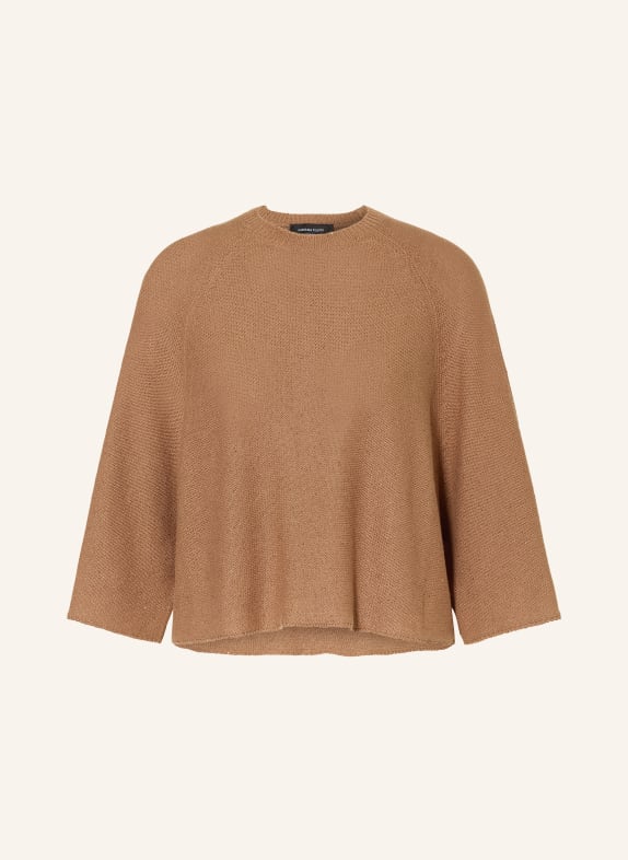 FABIANA FILIPPI Sweater with 3/4 sleeves and sequins BROWN