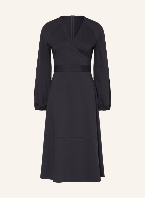 FABIANA FILIPPI Jerseykleid in Wickeloptik mit Schmuckperlen DUNKELBLAU
