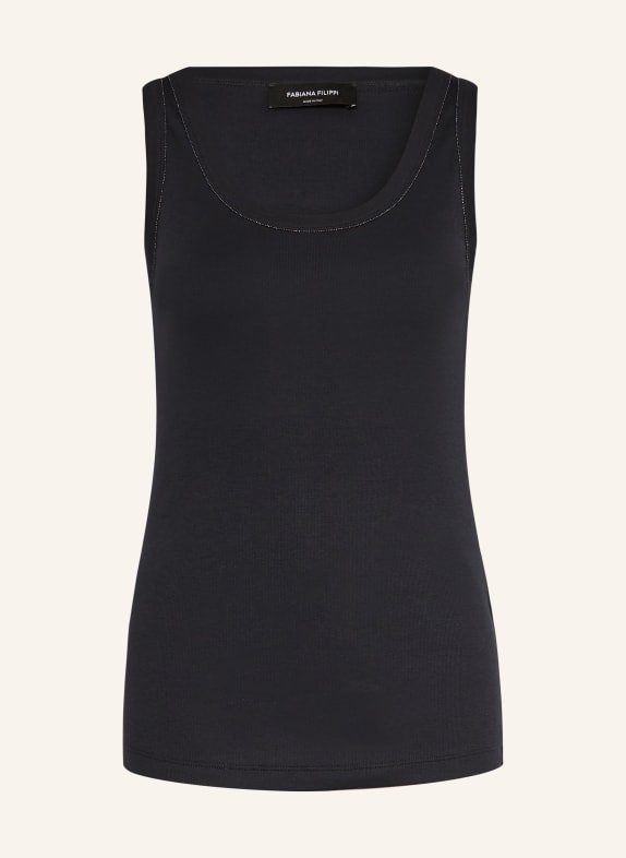 FABIANA FILIPPI Top mit Schmucksteinen DUNKELBLAU