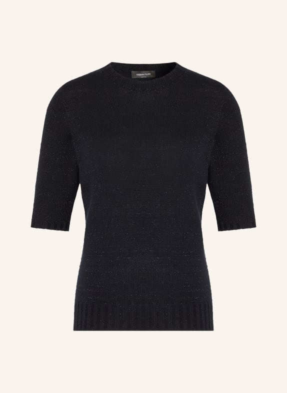 FABIANA FILIPPI Pletené tričko s třpytivou přízí a 3/4 rukávy TMAVĚ MODRÁ