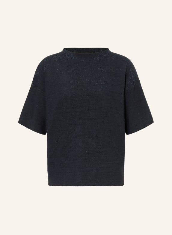 FABIANA FILIPPI Knitted shirt with glitter yarn DARK BLUE