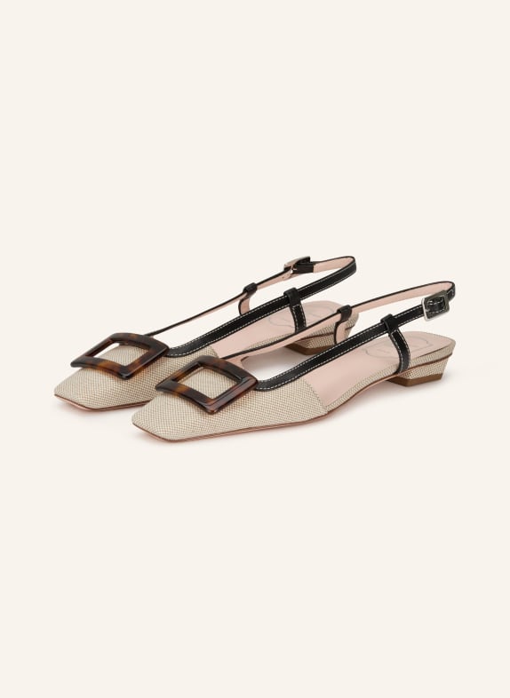 Roger Vivier Slingballerinas BELLE VIVIER HELLBRAUN / CREME / SCHWARZ
