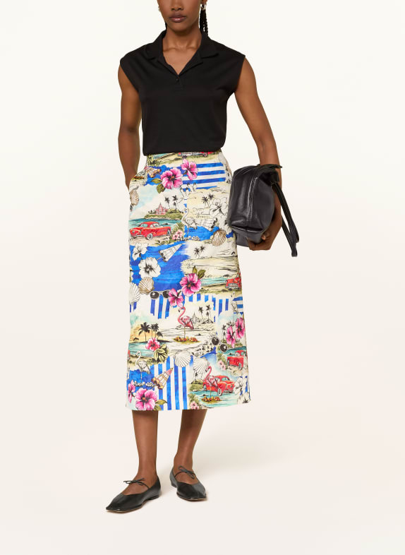 LUNATICA MILANO Jacquard rok CUBA CRÈME / ROOD / BLAUW
