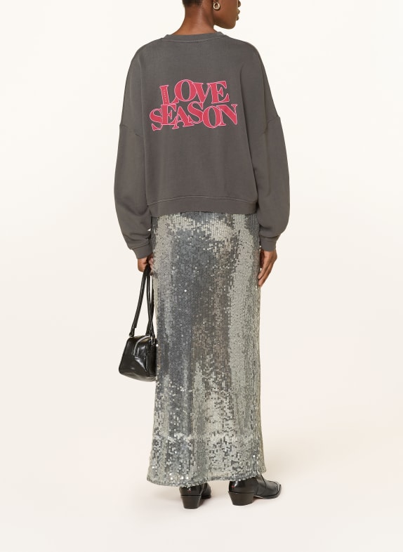 OH APRIL Sweatshirt LOVE SEASON DONKERGRIJS / ROZE / DONKERROOD
