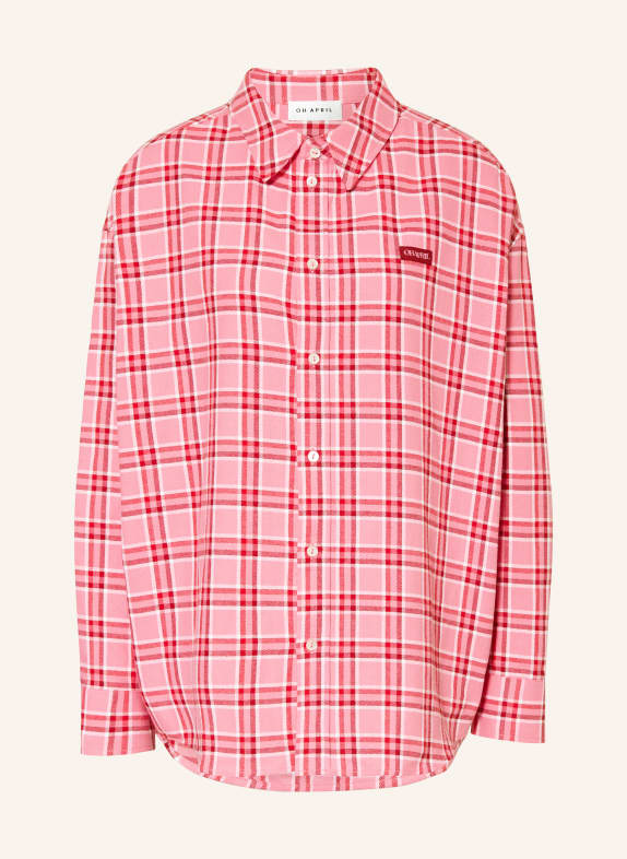 OH APRIL Hemdbluse VIVIAN aus Flanell ROSA / ROT / WEISS