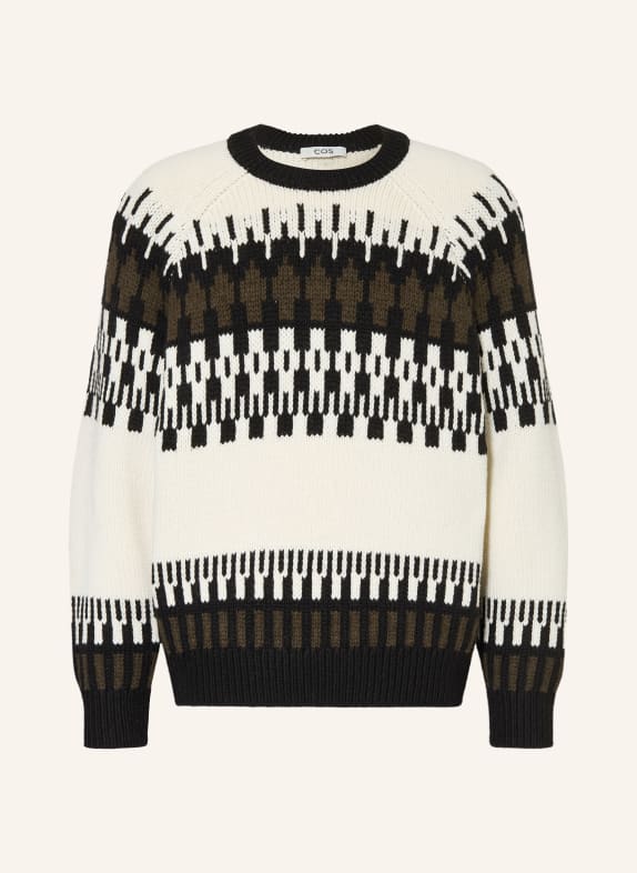 COS Pullover SCHWARZ / ECRU / KHAKI