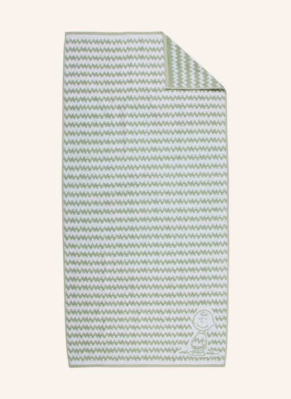 VOSSEN Duschtuch CHARLIE BROWN HELLGRÜN / CREME