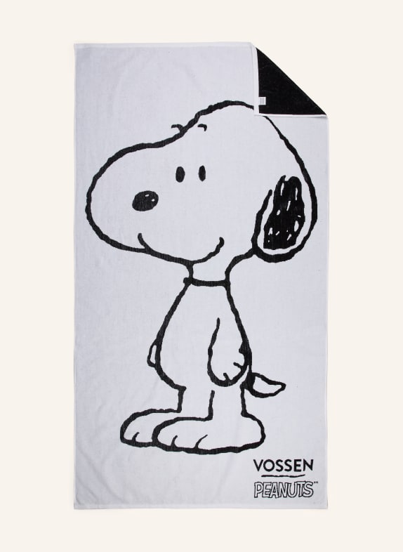 VOSSEN Strandtuch SNOOPY BEACH WEISS / SCHWARZ
